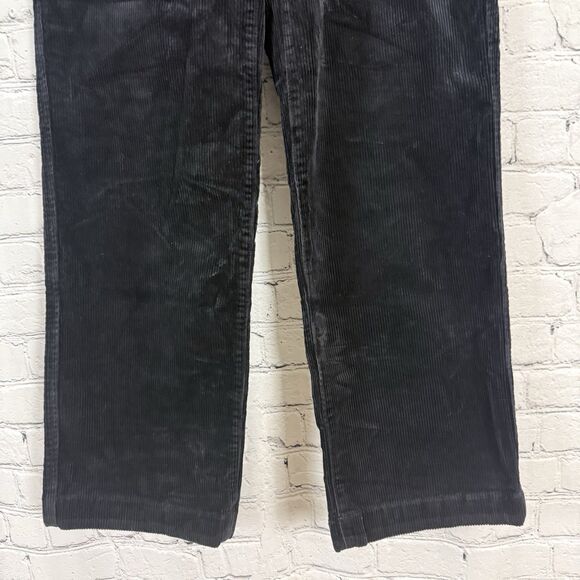 GAP Mid Rise Loose Corduroy Pants in Solid Black Womens 0 Stretch Patch Pockets - Picture 4 of 14